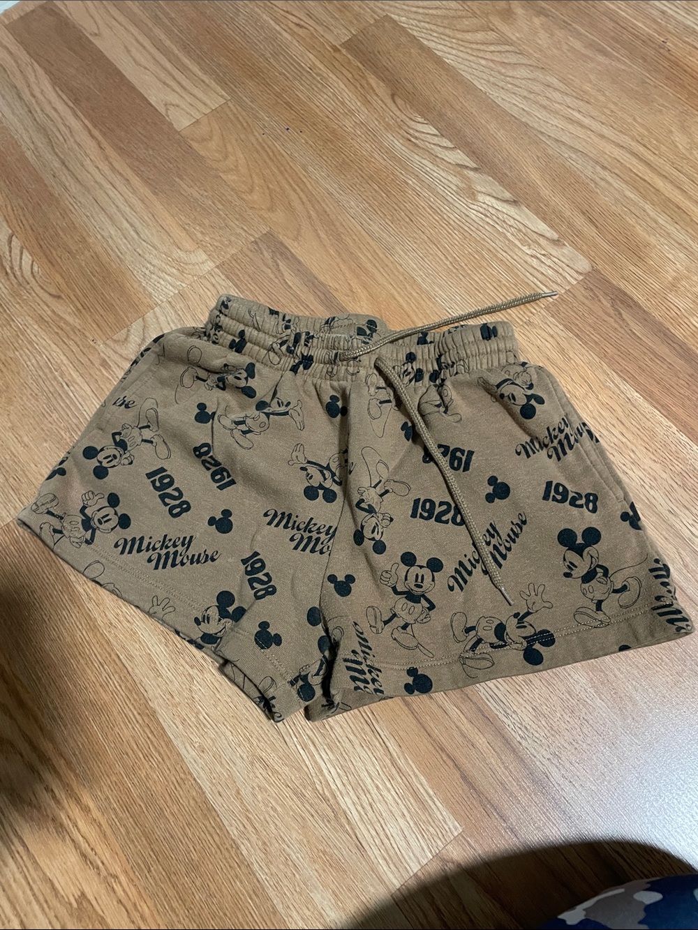 Disney Tan Mickey Mouse Graphic Athletic Shorts